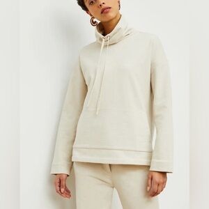MM Lafleur Harris Cowl Neck Pullover Sweater Cream Beige Cozy Minimalist